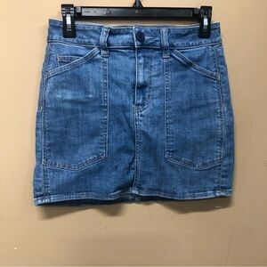 American Eagle Women's Blue Denim Skirt Size 4 Hi Rise Mini Next Level Stretch